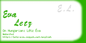 eva letz business card